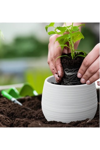 Saburg Çiçek Saksısı 3'lü Set, Otomatik Sulamalı 450 Ml 87136610