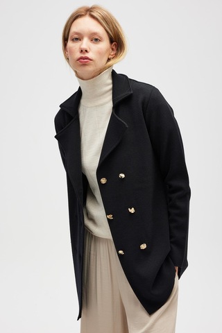 Peraluna Jisha, Kadın Örme Triko Blazer Ceket - Siyah Siyah