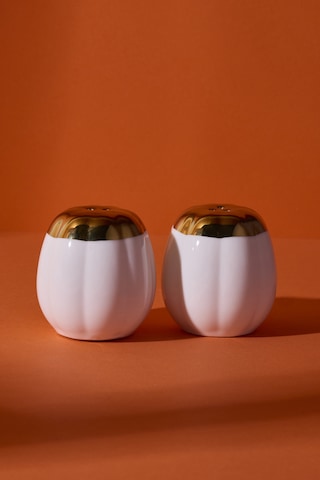 Kabak Porselen 2'li Tuzluk-karabiberlik Beyaz