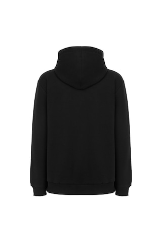 Mysport My Sport 5018 Erkek Yumuşacık Kapüşonlu Organik Pamuk Kanguru Cepli Regular Siyah Sweatshirt Siyah