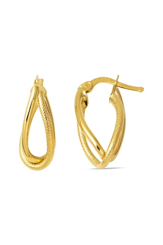 2,5 cm Çaplı 14 Ayar Asimetrik Altın Küpe KPDLY14K21909