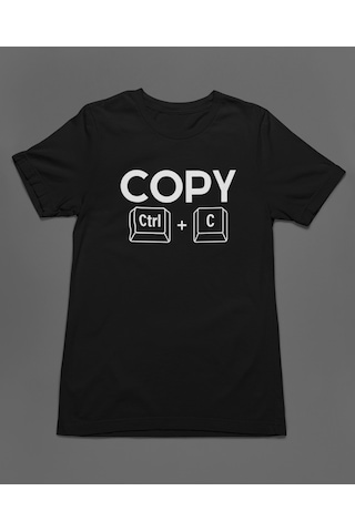 Bumeta Baba Oğul Kız Copy Paste Babalar Günü Unisex Tişört T-shirt Siyah