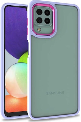 Galaxy M32 Kılıf Zore Flora Buton,Kenar Çevresi Renkli Kılıf