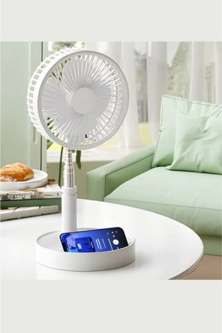 Kablosuz Masaüstü Fan Sarjlı Katlanabilir Telescopic Sessiz Telefon Standlı Zarif Ergonomik Tasarım