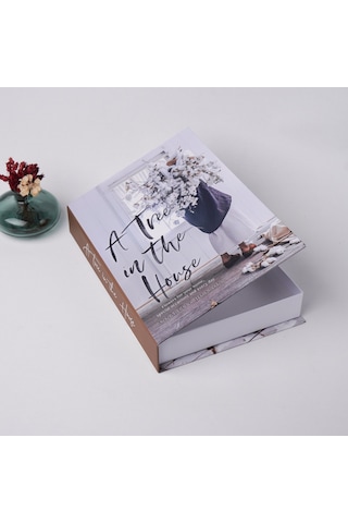 Bak Gel Al Kitap Görünümlü Dekoratif Kutu, Iskandinav Tarzı Gizli Saklama Kutusu Tree Hause