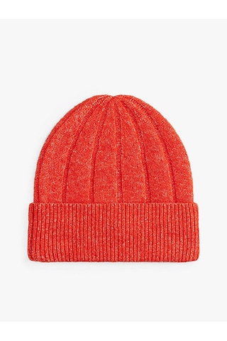 Tommy Hilfiger Th Flag Fluffy Beanıe Kadın Turuncu Bere - Aw0aw17779