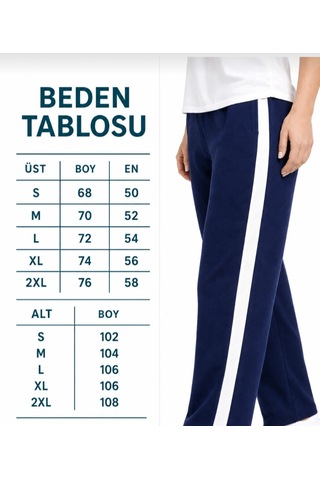 Mihra Kadın Şerit Detaylı Kısa Kollu Premium Modal Pijama Lacivert