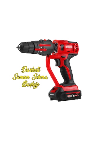 Rodex RPX2708F Şarjlı Akülü Matkap Çok Amaçlı 7 Değişebilir Başlıklı Matkap Vidalama 8 Parça