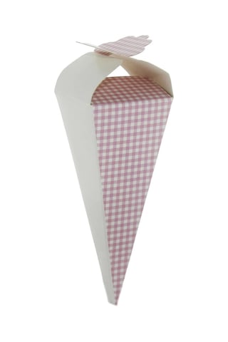50 Adet 12cm Karton Küçük Külah Ekoseli Lokumluk