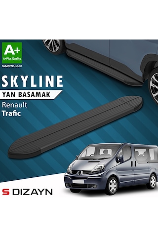 S-dizayn Renault Trafic 2 Kısa Şase Skyline Siyah Yan Basamak 223 Cm 2001-2014 A+ Kalite