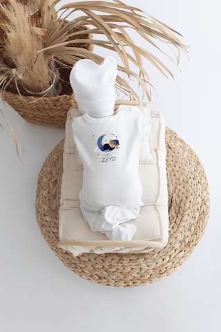 Bebewini Pamuk Baskılı 11'li İsimli Hastane Çıkışı M05 Ekru