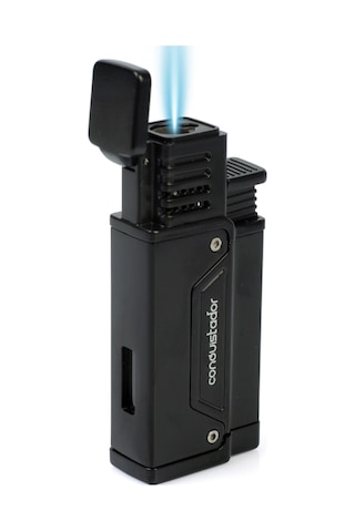 Conquistador Tek Torch Pürmüz Siyah Delicili Metal Puro Çakmağı Cnq-035