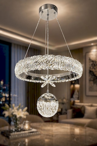Kumandalı 3 Renk Işıklı Modern Sarkıt Led Avize Krom Kasa Salon,oda ,mutfak ,hol Kumandalı 3 Renk Işıklı Modern Sarkıt Led Avize Krom Kasa Salon,oda ,mutfak ,hol