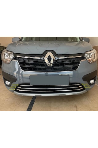Renault Express Krom Ön Tampon Alt Çıta 3 Prç 2021 Paslanmaz Ç.