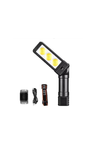 Gold Silver Gs-225 3 Led Usb Şarjlı Çok Fonksiyonlu Kafa Feneri Beyaz