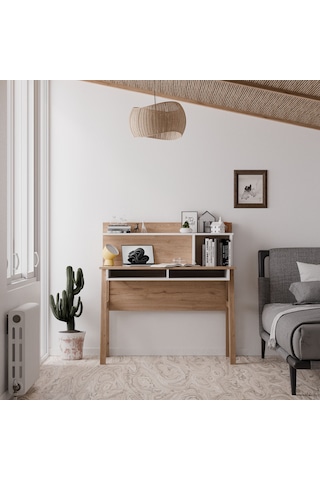 Mezza 1934 Desa 120 Cm Mdf Profil Ayaklı Çalışma Masası Sepet-Beyaz