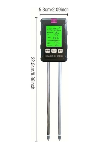 Honeybeeshop 6'sı 1 Arada Toprak Analiz Metre Verimlilik Sıcaklık Işık Ph Nem Hava Nem Testi Kolay Kullanım Bahçe Aracı