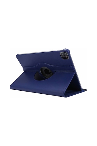 Apple Uyumlu iPad, Pro 4. Nesil M2 2022 11 Inç 360 Dönebilen Uyku Modlu Standlı Pu Deri Kapaklı Kılıf Kılıf