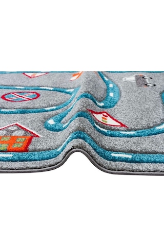 Eko Halı Kids Kds 19 Grey Blue Çocuk Halısı Gri-mavi Gri - Mavi