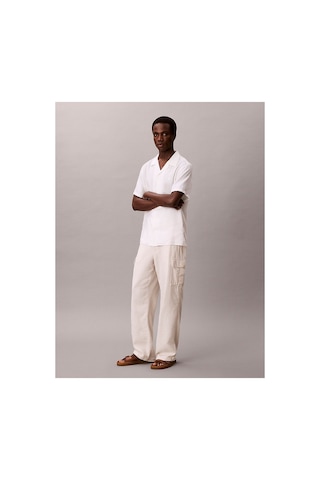 Calvin Klein Erkek Relaxed Fit Düz Çizgili Kargo Pantolon-16199 Kum Rengi