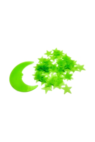 Artikel Fosforlu Mini Yıldız ve Ay Karanlıkta Parlar Çocuk Odası Sticker 50 Adet