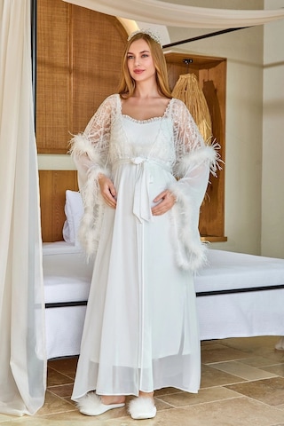 Angbutik Aqua 25596-k Kadın Sabahlık Krem