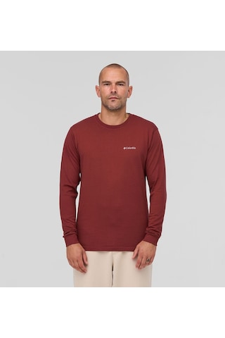 Columbia Csc M Basic Sm Logo Ls Tee Bordo Erkek Outdoor Tshirt Cs0354