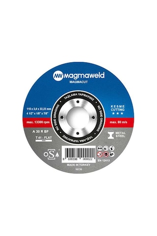 Magmaweld Magmacut Kesme Taşı Düz 115x3.0x22 MM-813m111531-nk