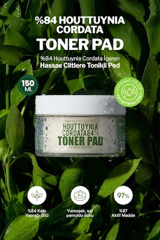 Derma Factory Hassas Ciltler İçin Yatıştırıcı Derma Factory Houttuynia Cordata %84 Toner Pad 30 Adet