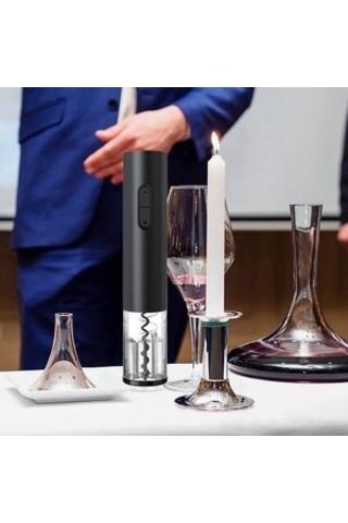 Elektrikli Şarap Açacağı Pil Kumandalı Otomatik Elektrikli Şarap Şişesi Tirbuşon Açıcı One Tıklayın Düğmesi Kullanımlık Açıcılar Ahşap