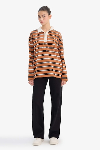 Defacto Loose Fit Polo Yaka Sweatshirt G6490ax25wnbn50 Kahve-bn50