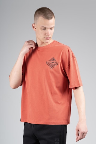 Maraton Sportswear Oversize Erkek Bisiklet Yaka Kısa Kol Basic Kiremit T-shirt 22694-kiremit Kiremit