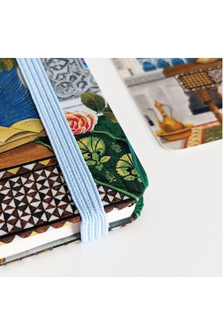 Boğazı Seyretmek El Yapımı Ciltli Defter Telifli Sanat Eseri Minyatürlü Kapak Açık Mavi
