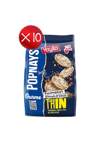 Yayla Popnays Gurme Karabuğday Kinoa Ve Chialı İnce Pirinç Patlağı 80 G X10