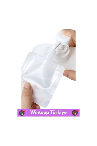 Seyahat Tipi Çanta Boy Sızdırmaz Yıkanıp Tekrar Kullanılabilir Krem Losyon Şampuan Kabı 100 Ml 5adet