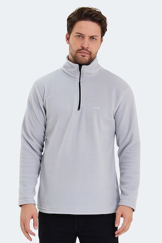 Slazenger Sanne In Erkek Dik Yaka Fermuarlı Gri Polar Gri