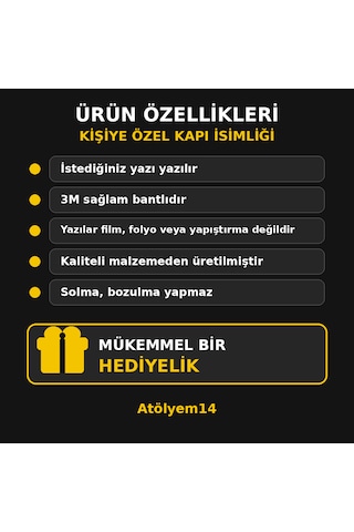 Dekoratif Hediyelik Kapı İsimlik 26x5,5 Cm