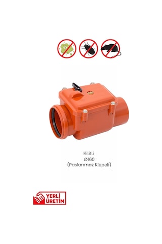 Q160 Pis Su Çekvalfi - Paslanmaz Klepeli Kilitli