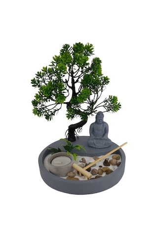 T.concept Mini Buda Heykeli Yuvarlak Zen Bahçesi