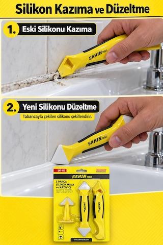 3 Parça Silikon Mala Ve Kazıyıcı Seti
