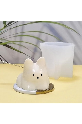 Fastbuy Bosphorusboutique Tozu Süt Soğuk Silikon Kedi Kase Kalıp, Sevimli Puding Kek Aksesuar, Cadılar Bayramı Dekorasyon, B Beyaz