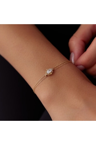 14 Ayar Altın Vintage Bileklik 17+2 Cm Yeni T14293 Renkli