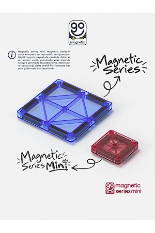 Mini Magnetic Blok Seyahat Tipi Cep Boy Manyetik Oyuncak 39 Parça