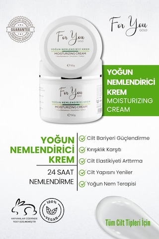 Su Bazlı Normal Ve Kuru Ciltler Için Yoğun Nemlendirici Krem Aloe Vera Hyaluronic Acid 50 Ml