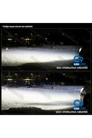 C9 Ultra White Led Xenon Soğutuculu Ön Far Ampulü 9400Lm 6000K 311291784
