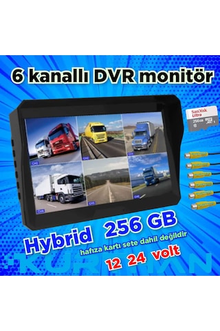Qled Hybrid Dvr 6 Kanallı Monitör-kamerasız 256 Gb 12 24 Volt