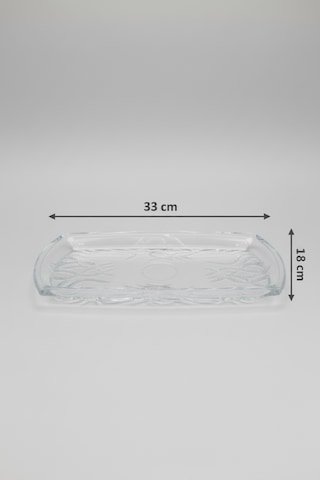 Cam Dikdörtgen Sunumluk Tabak 18x33 Cm Şık Servis Ve Sunum