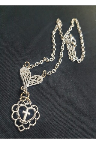 Dükkan Design Wings Heart Cross Kolye Çok Renkli