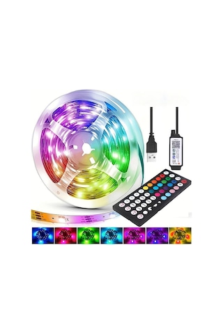 App Kontrollü Ve 44key Uzaktan Kumandalı 5050rgb Parti Atmosferi Işıkları 44key -8m