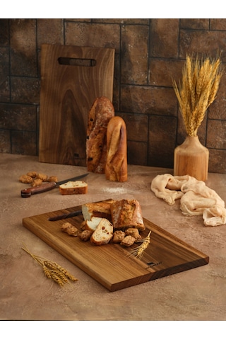 Hıcowood Doğal Ceviz 2'li Kesme Sunum Tahtası Seti -Lazerle İsim/Söz Yazılır